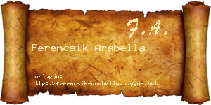 Ferencsik Arabella névjegykártya